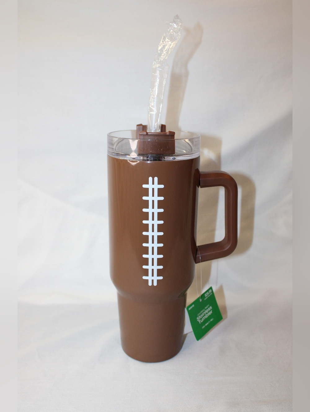 Football Stitch Travel Tumbler
